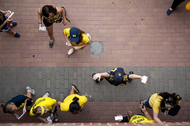 University of Michigan Students enter Michigan Stadium to view the season opener against Alabama on Saturday. Daniel Brenner I AnnArbor.com